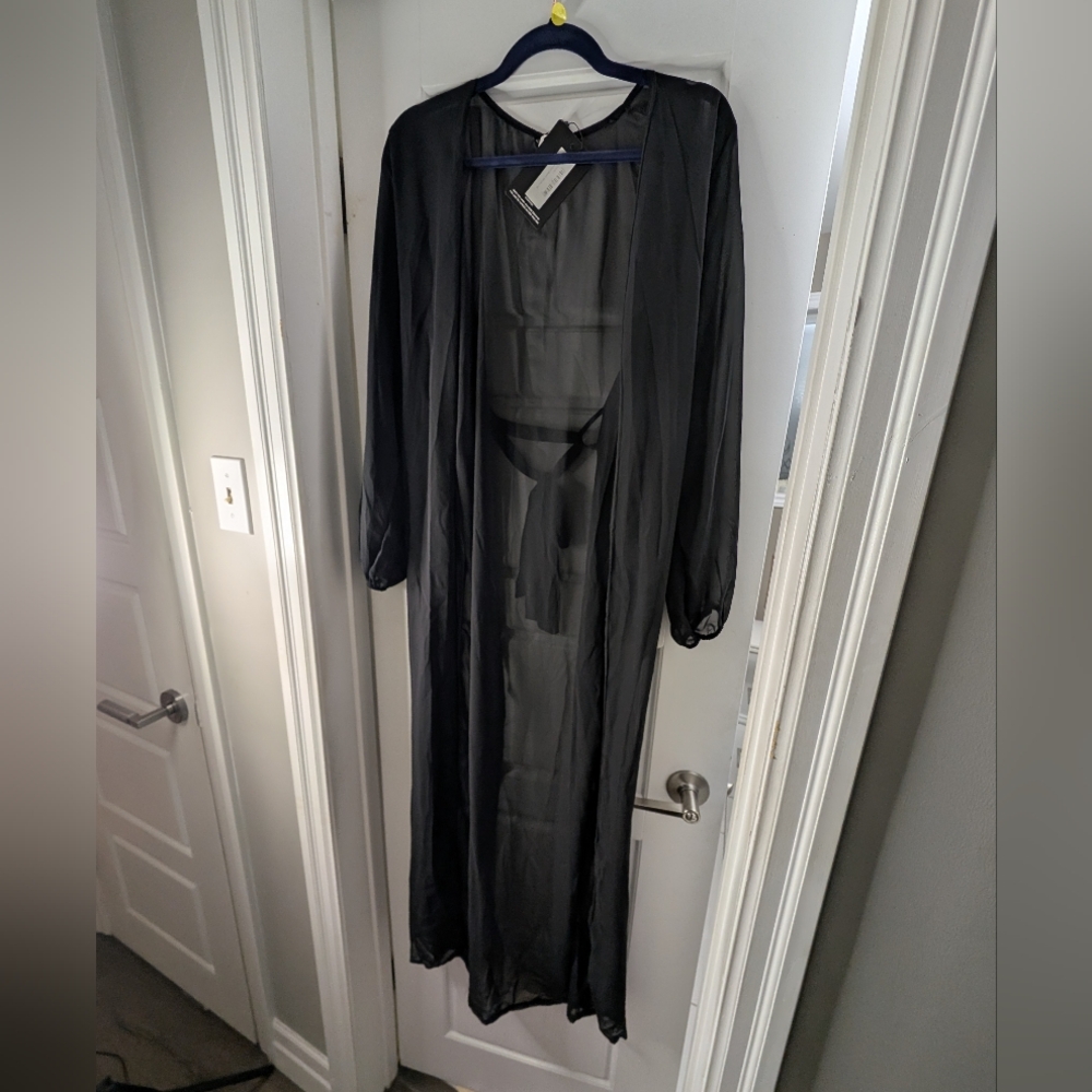 PrettyLittleThing Black Sheer Cover-Up